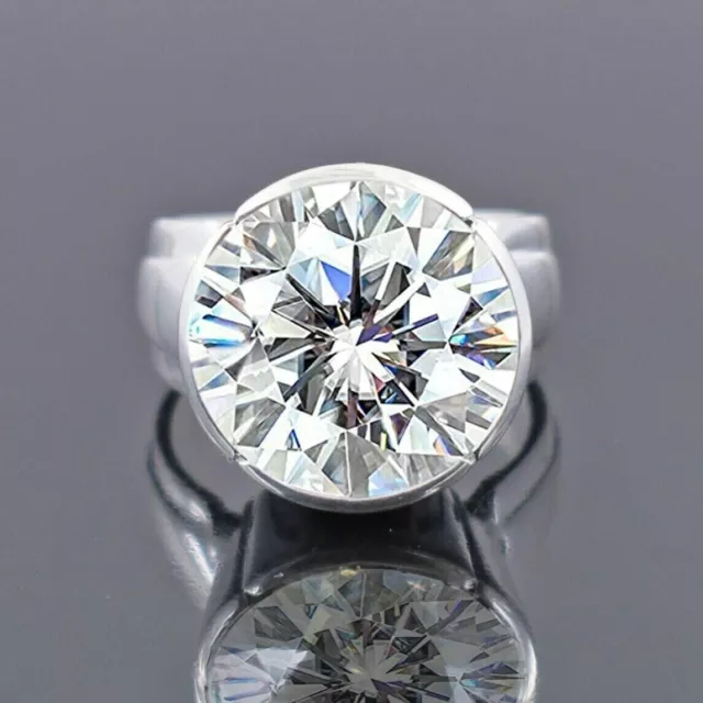 Bague en diamant blanc traité 10 ct belle brillance et lustre certifiée...