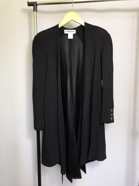 Sonia Rykiel Paris Chaqueta de mujer con botones de oro negro fabricada en...