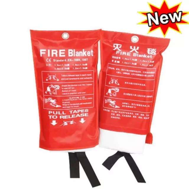 Feuerlöschdecke Löschdecke Feuerdecke Feuerlöscher 1x1m Fiberglas -Neu,