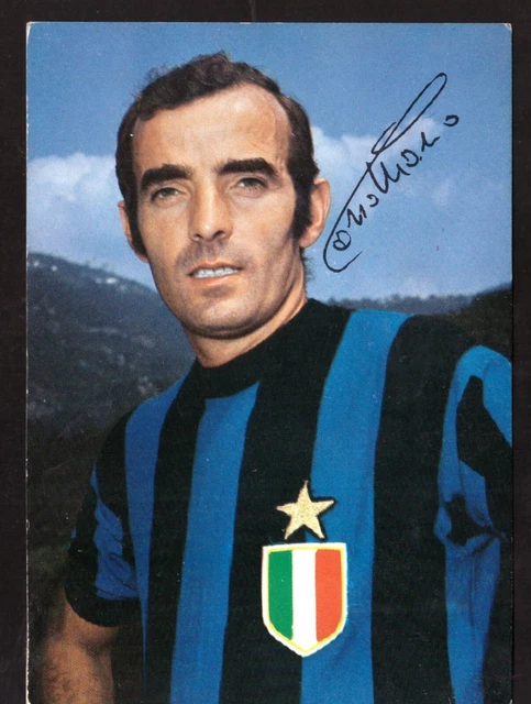 Cartolina Calcio Autografata Mario Corso Inter
