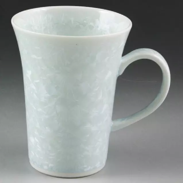 Kyo Kiyomizu yaki ware Japanese Mug Tea Coffee cup Crystal Flower White Japan