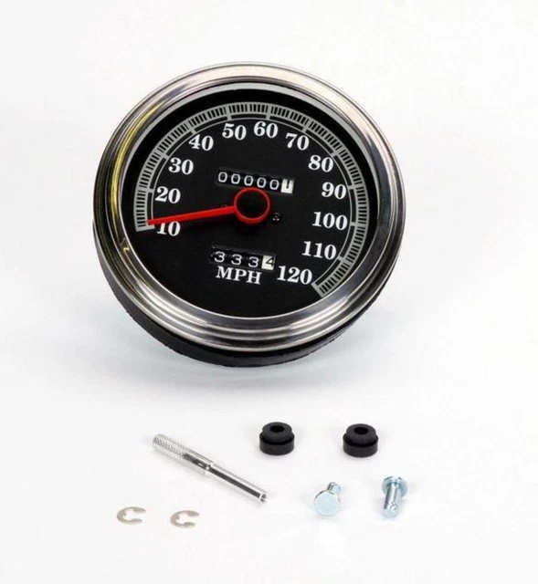 Drag Specialties DS243845 5in. Dash Mount 2:1 Speedometer - 89-95 Face