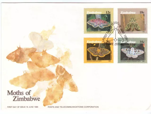 Zimbabwe, 1986 Moths Of Zimbabwe, Illust Fdc