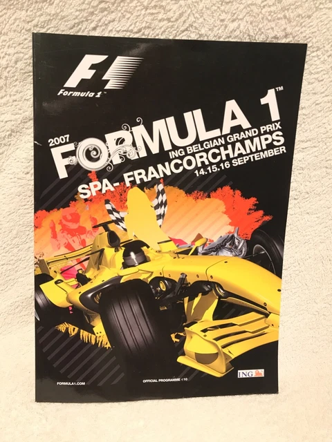 SPA FRANCORCHAMPS BELGIO F1 Programma Gran Premio. 2007 - NUOVE CONDIZIONI
