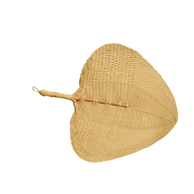 Ventaglio A Mano In Bambù Con Motivo Farfalla E Foglie Di Lino - Grigio 38 Cm