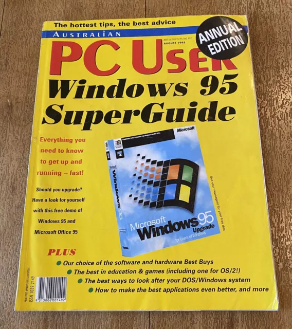 Australian PC User Magazine August 1995 Retro Vintage Personal Computer Windows