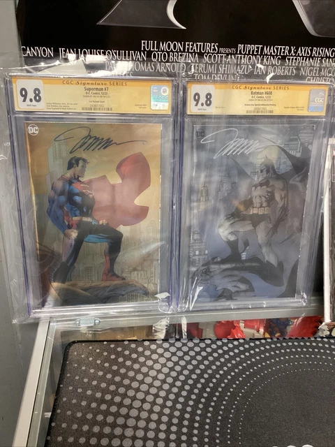 Lot / set Superman #7 & Batman #608 Foil 2023 CGC 9.8 Signed Jim Lee Hush Joker