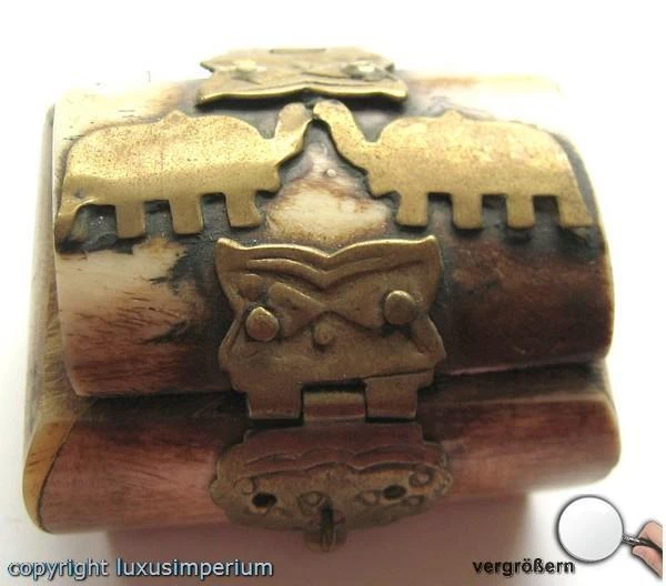 *Tublillas lata con cuerno metal elefante latón lata antigua >>