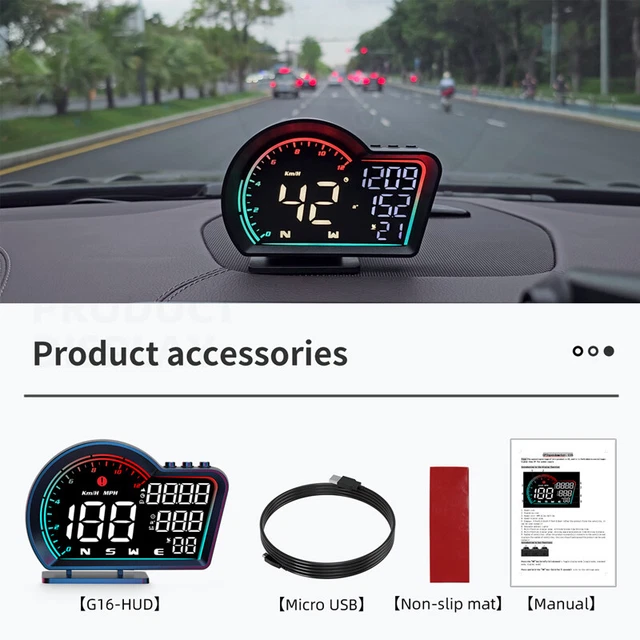 1x Universal Car Digital GPS Speedometer HUD Head Up Display MPH Overspeed Alarm