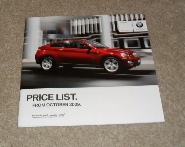 BMW X6 Price Guide Brochure 2009 - xDrive 35i 30d 35d