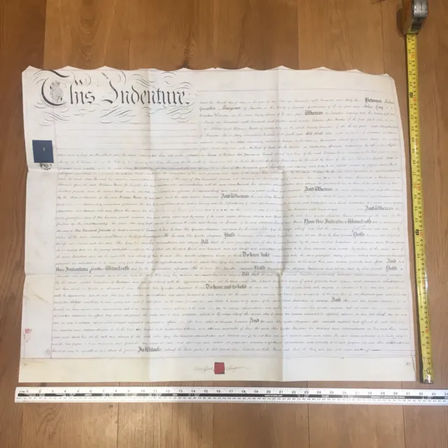 1833 Antique Indenture manuscript mid-C19th - Somerset UK interest