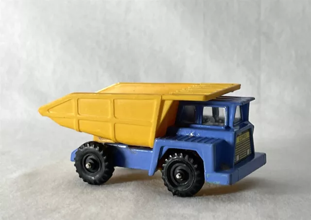 Vintage Corgi Juniors BLue & Yellow Dumper Truck Toy Car (Crack to plastic)