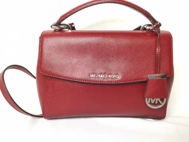 Michael Kors, Bags, Michael Kors Ava Small Leather Satchel Cherry  Preowned