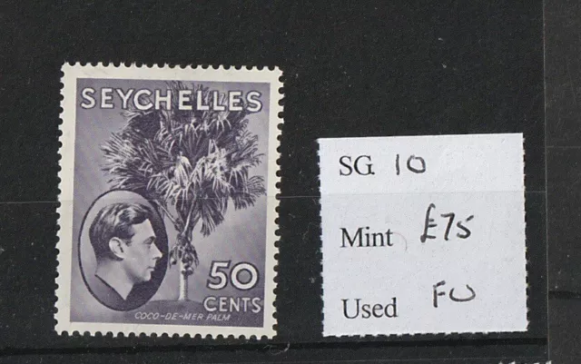 Seychelles 1938 Stamp Mint Mh Sg Sc 144 50 Cents Cat £75+