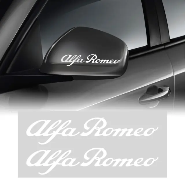 Adesivi Prespaziati Scritta Alfa Romeo, Bianco, 10 cm