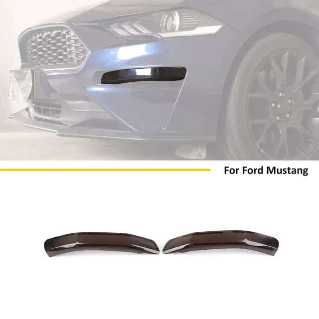 Smoked Black Front Fog Light Guard Cover Trim Accessories For Ford Mustang 2018+