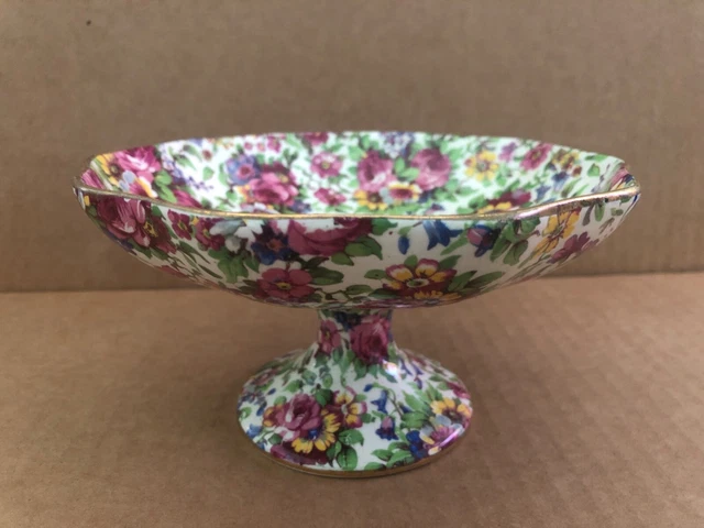 Gorgeous ROYAL WINTON GRIMWADES Summertime Floral Chintz Compote