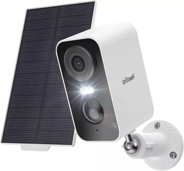 ieGeek 2K Outdoor Solar Wireless Security Camera WiFi Battery CCTV System ,Alexa