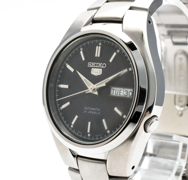 N COMO NUEVO] SEIKO 7S26-02F0 Navy Silver Day Date Reloj