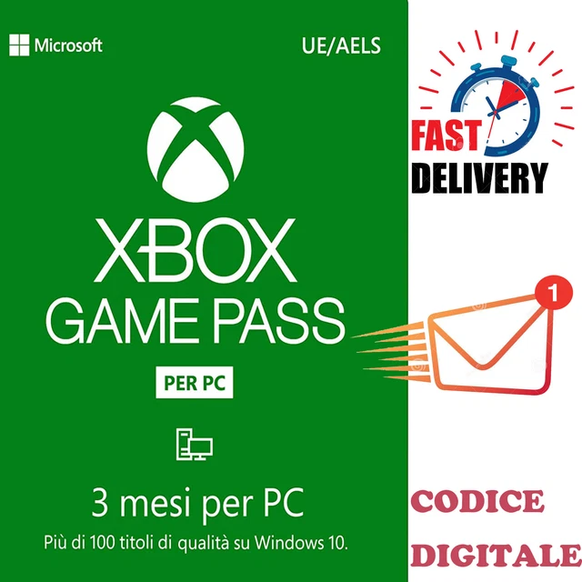 Abbonamento Xbox Game Pass per PC | 3 Mesi | Windows 10 - Codice download - IT