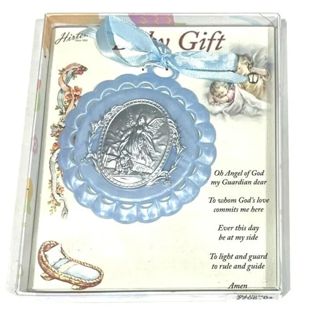 Baby Gift Hirten Guardian Angel Crib Medal Blue