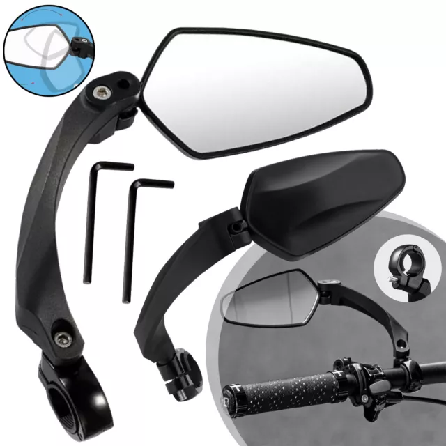 Bike Mirror,Cycling Rear View Mirror,Bicycle HD Mirror for 21-26mm Handlebar