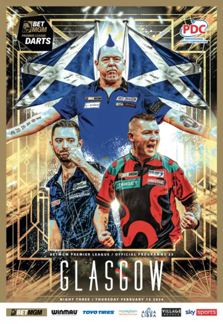 Pdc Darts Official 2024 Bet Mgm Premier League Glasgow Programme Mvg Humpfries