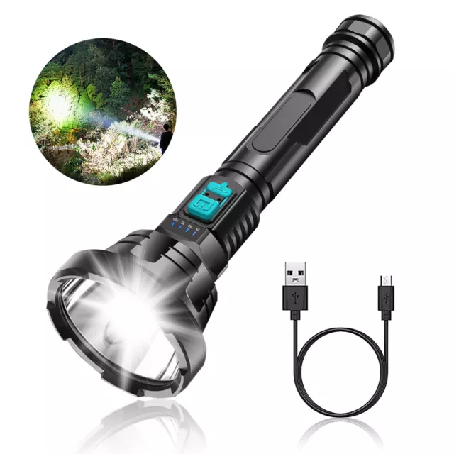 Super Bright 15000000LM LED Flashlight Tactical USB Rechargeable Police Torch US