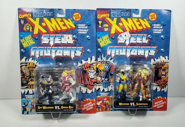 Marvel X-Men Steel Mutants Spy Wolverine Omega Red Sabretooth 1994Toybiz SEALED