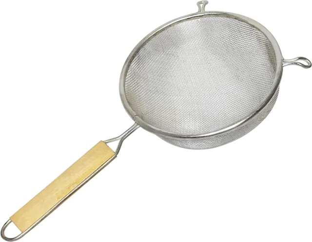 Thunder Group SLSTN5106, 6-Inch Single Fine Mesh Strainer with Wooden Handle