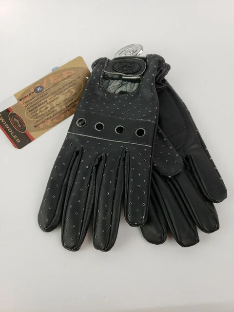 Swindler Distressed Women's Motorcycle Vented Leather Gloves S M L XL 2XL