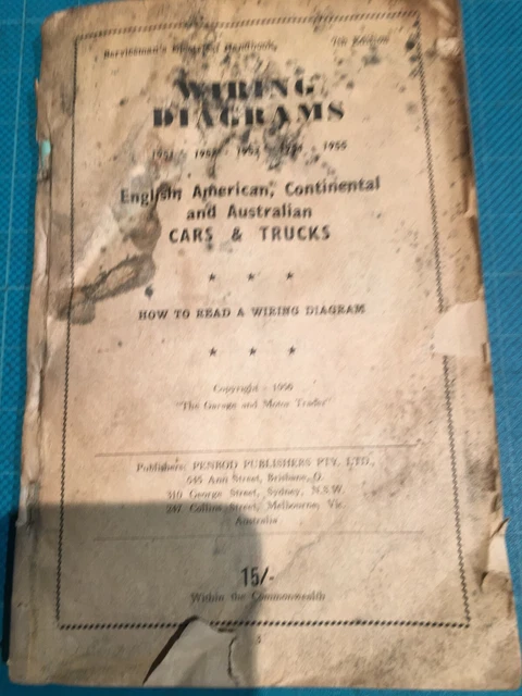 VINTAGE WIRING DIAGRAMS for ENGLISH,AMERICAN,CONTINENTAL AUSTRALIAN