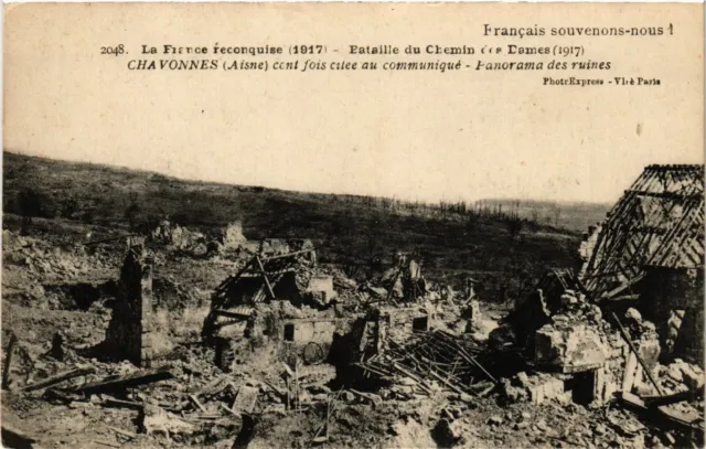 CPA Militaire, Chavonnes - Panorama des ruines (278910)
