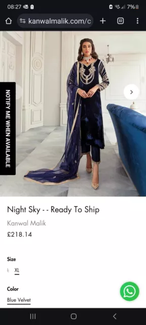 Original Faiza Saqlain Night Sky  Maria B Saira Shakira Khadi Asim Jofa M