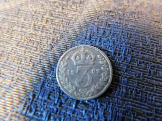 Collectable Silver Three Pence Coin Threepence 1902 King George V