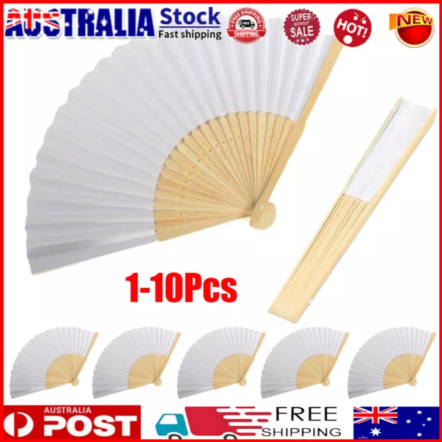 Bulk White Bamboo Paper Hand Fans Chinese Folding Fan Wedding Gifts Favours