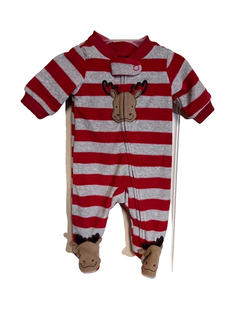 Boy Baby Infant Preemie Child of Mine Moose One Piece Outfit Long Sleeves