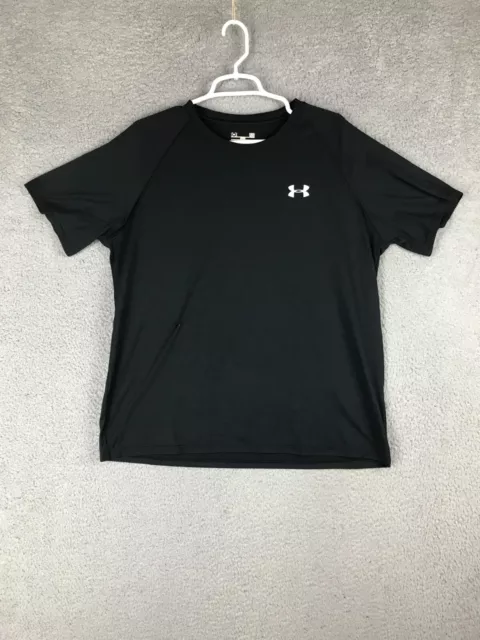 Under Armour Heat Gear Loose Fit Mens Short Sleeve Crew Neck Black T Shirt LG