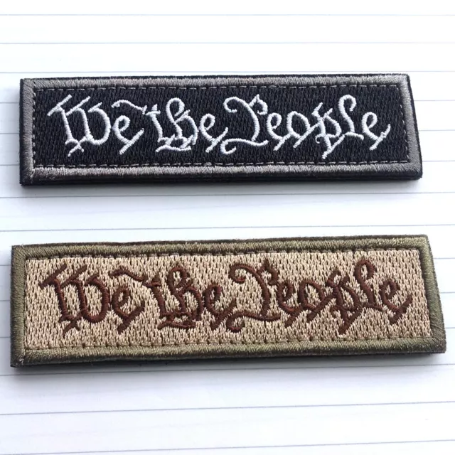 2 Pcs We The People Tab Tactical Military Usa Army Isaf Badge Hook Patch