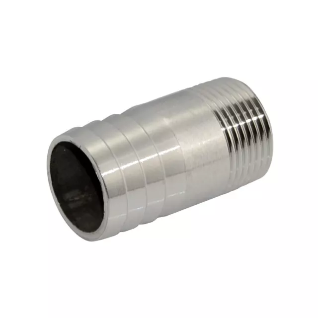 1" BSPT Male Threaded Pipe Fitting x OD 30mm Barb Hose Tail Connector SS 304