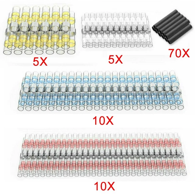Conectores de alta calidad 100 piezas de alta calidad de manga de soldadura terminales de cuello de alambre impermeables
