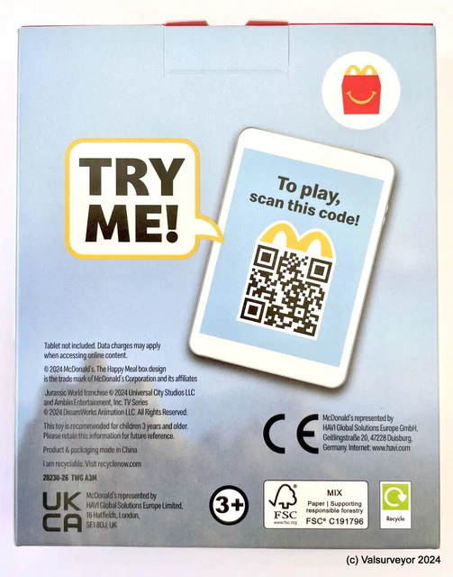MCDONALD'S 2024 JURASSIC WORLD CHAOS THEORY 3D BARYONYX brand new Happy