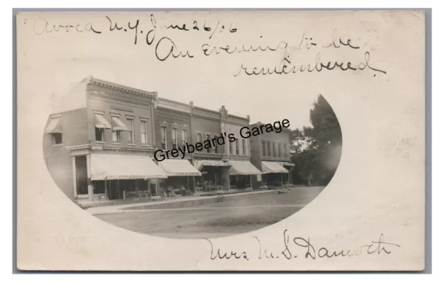 RPPC Street View Stores in AVOCA NY Steuben County New York Real Photo Postcard