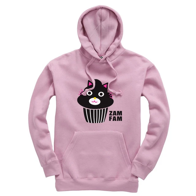 Zamfam Kids Hoodie Hooded Sweatshirt Rebecca Zamolo YouTube YouTuber (Cat Print)
