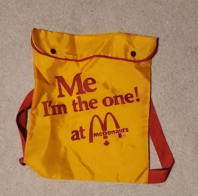 Vintage McDonald's Me I'm The One At McDonalds Backpack Vintage Yellow and Red