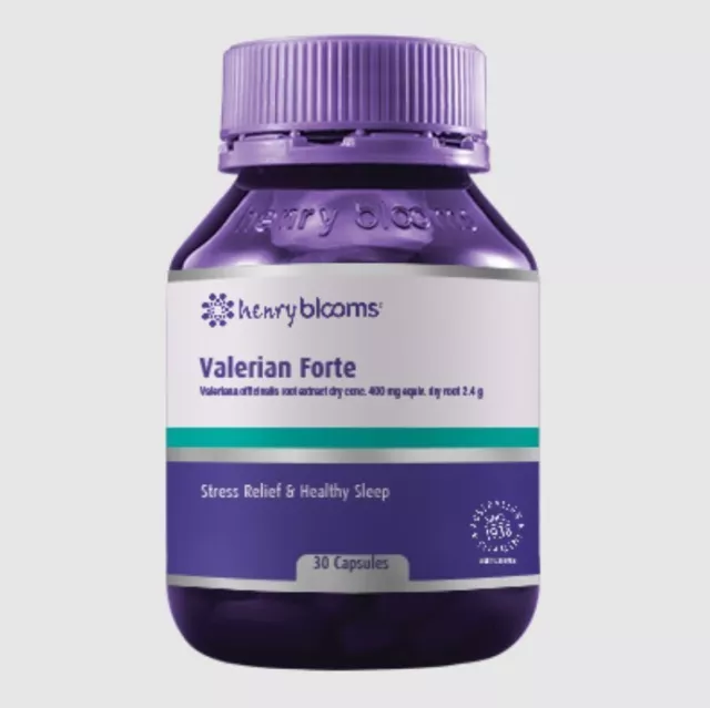Henry Blooms Valerian Forte 30 Capsules - Natural Calm and Relaxation Support