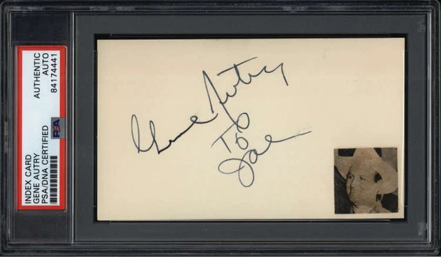 Gene Autry D.1998 Singer/Actor Signed 3" x 5" Index Card PSA/DNA
