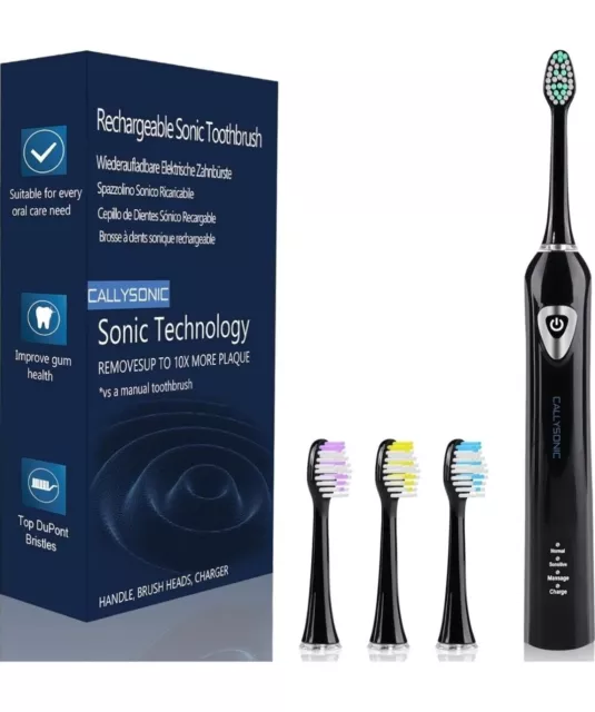 CALLYSONIC 48,000VPM Electric Toothbrush, 4 Premium Sonic Toothbrush Heads