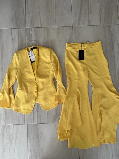 ZARA BNWT YELLOW Trouser Suit Blazer Xs Trousers S Super New Co