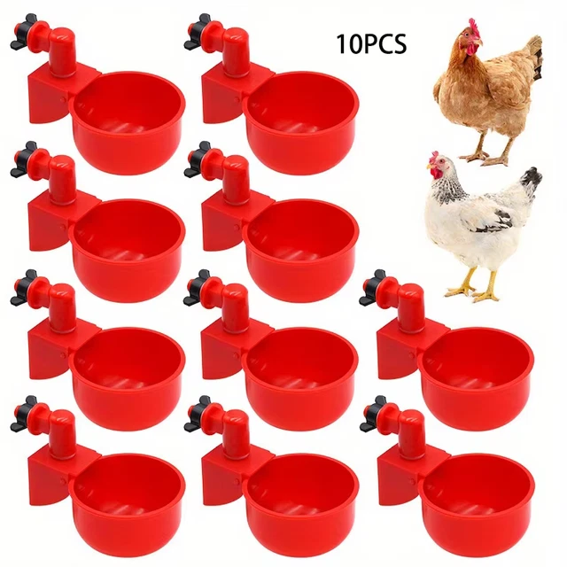 10PCS Automatic Water Cups Poultry Drinker Waterer Chicken Duck Quail
